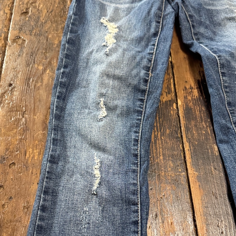 Women's Skinny Stretch Jeans in Mid Blue - Picture 4 of 7